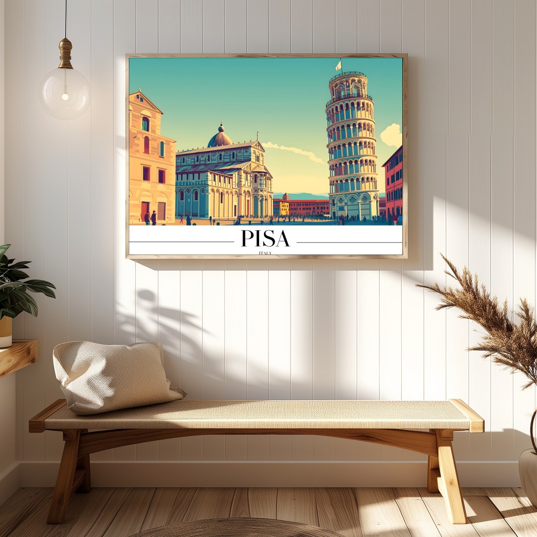 Immerse yourself in the architectural grandeur of Pisa with this stunning artwork. Capturing the for Hallway