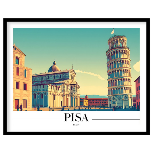 Immerse yourself in the architectural grandeur of Pisa with this stunning artwork. Capturing the for room