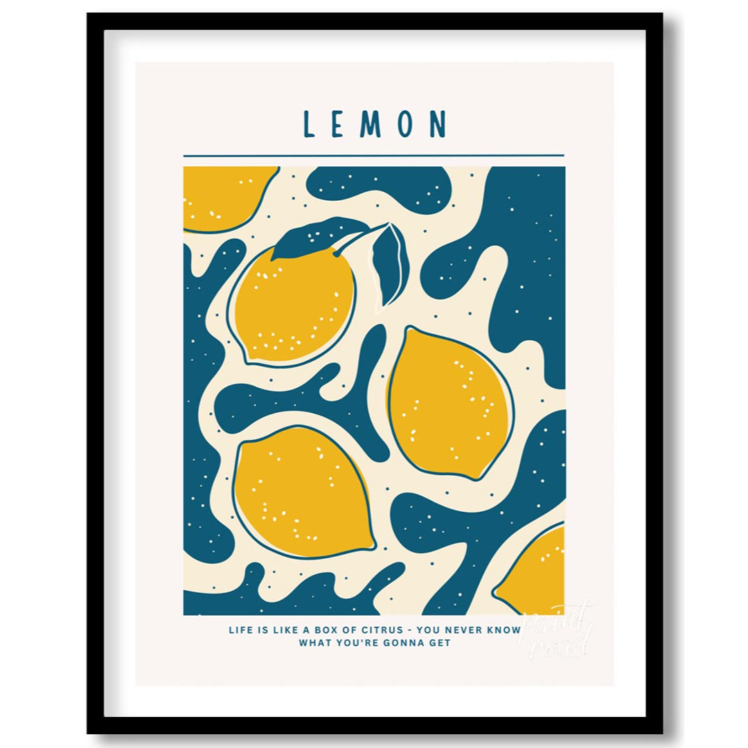 This vibrant and whimsical poster features a captivating abstract design centered around lemons, ex… for house