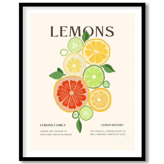 This informative and aesthetically pleasing poster provides fascinating details about lemons and th… for space