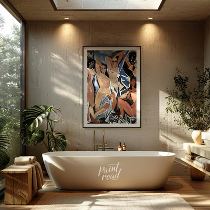 “Les Demoiselles d’Avignon,” painted by Pablo Picasso in 1907, is a monumental and revolutionary oi… for bathroom