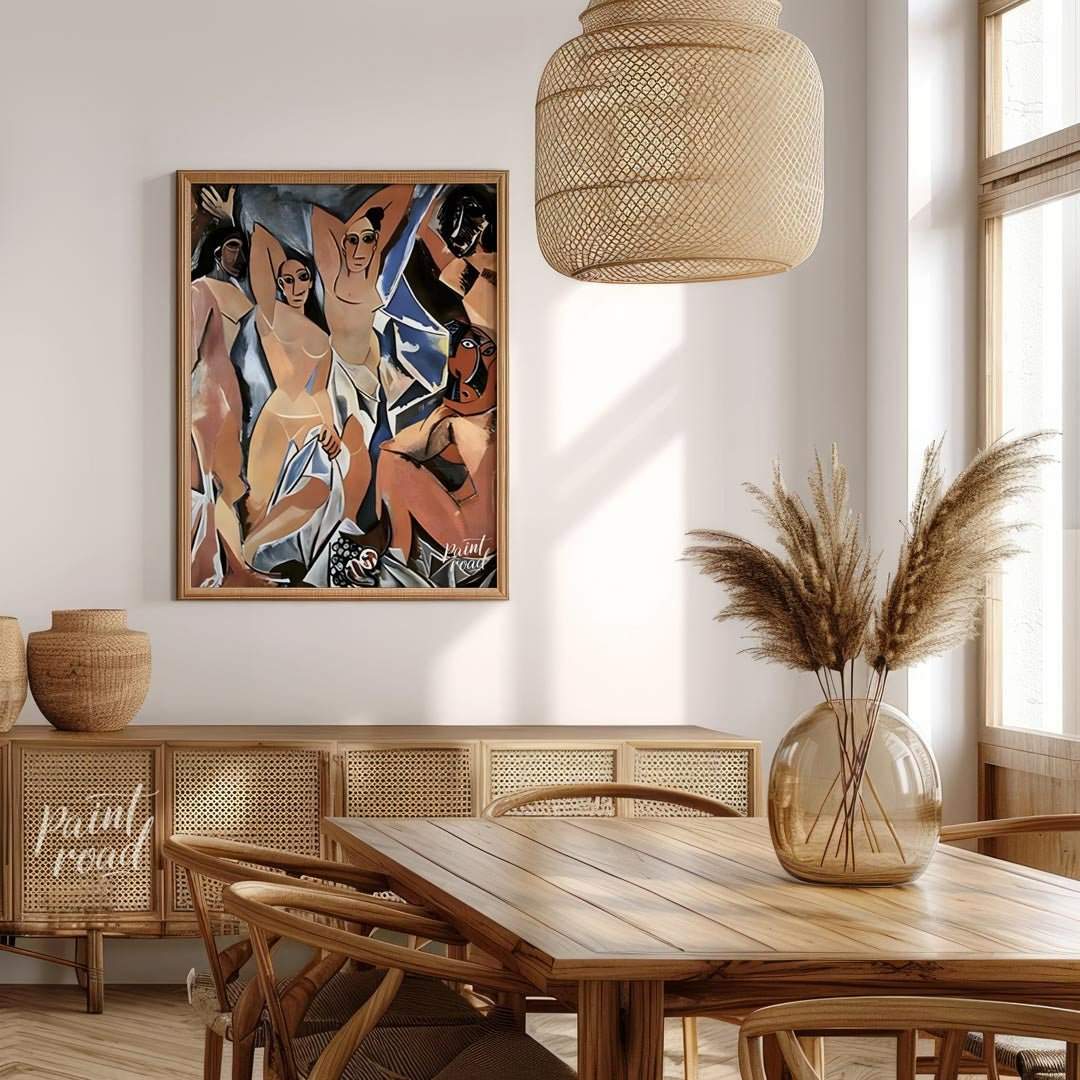 “Les Demoiselles d’Avignon,” painted by Pablo Picasso in 1907, is a monumental and revolutionary oi… for dining room
