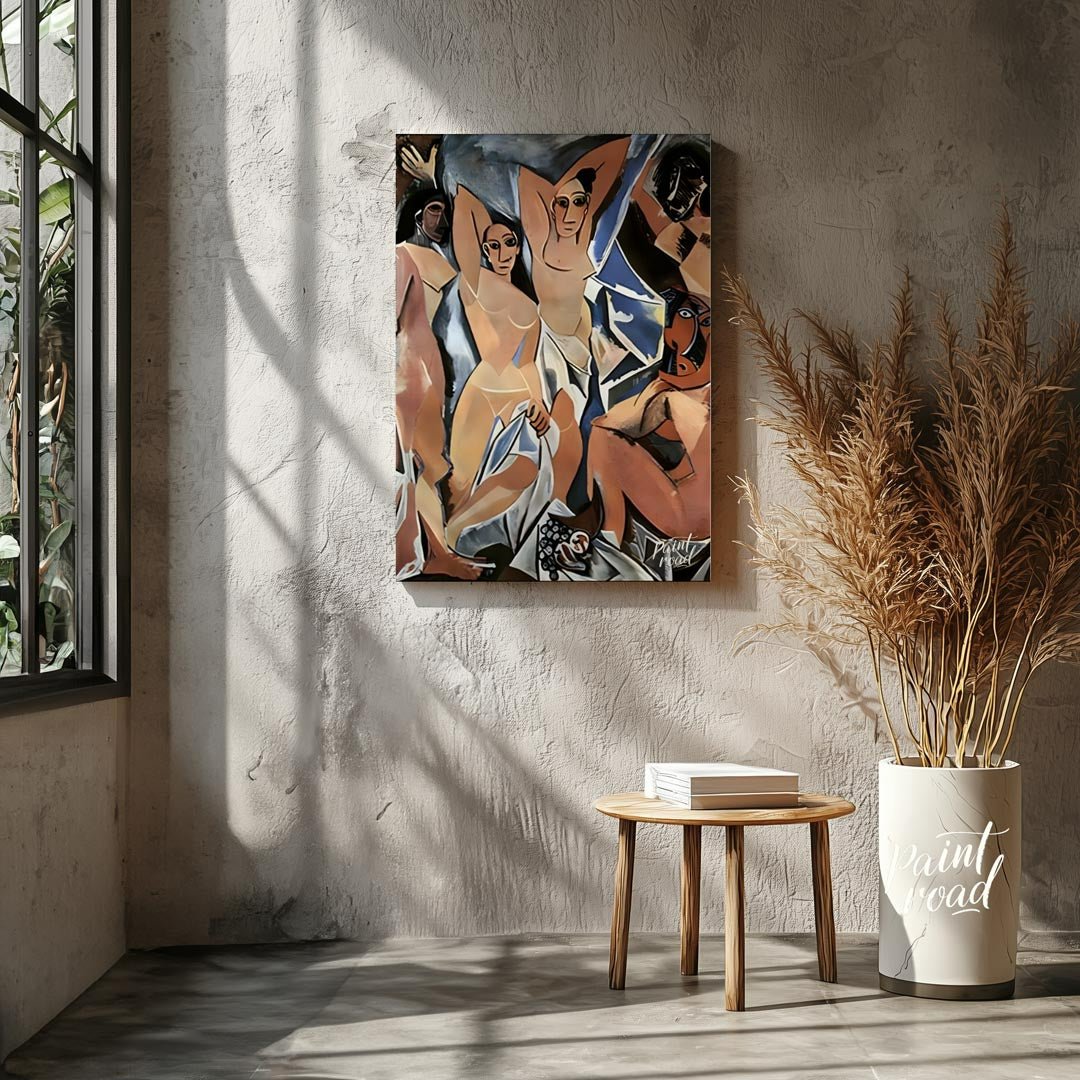 “Les Demoiselles d’Avignon,” painted by Pablo Picasso in 1907, is a monumental and revolutionary oi… for living room