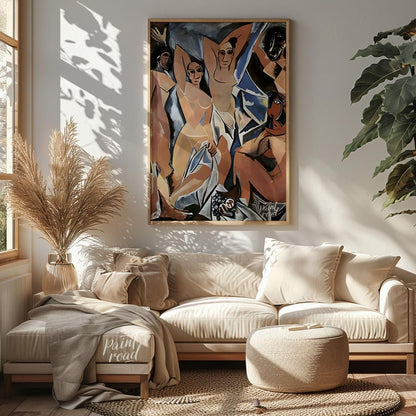 “Les Demoiselles d’Avignon,” painted by Pablo Picasso in 1907, is a monumental and revolutionary oi… for living room
