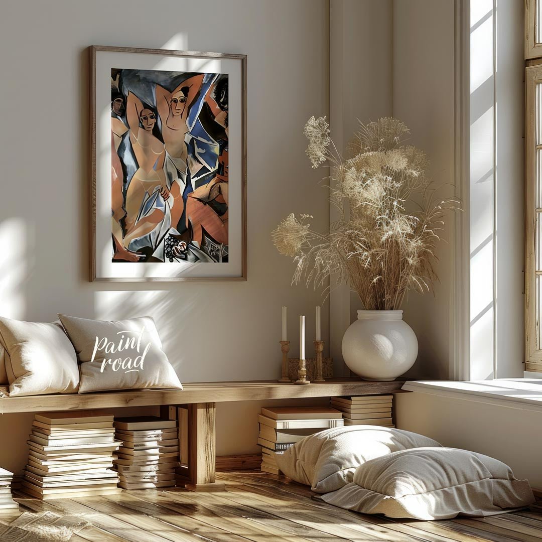 “Les Demoiselles d’Avignon,” painted by Pablo Picasso in 1907, is a monumental and revolutionary oi… for living room