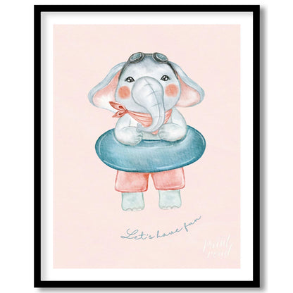 This playful illustration captures the joyful energy of childhood through a charming elephant chara… for house