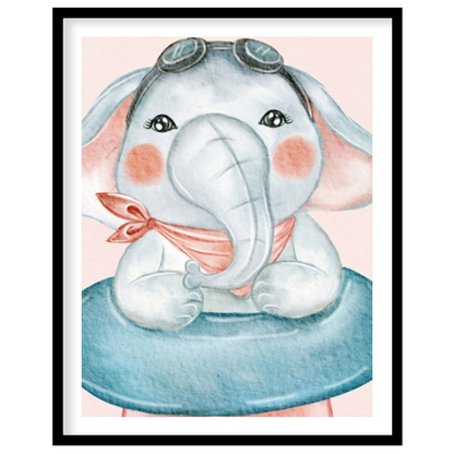 This playful illustration captures the joyful energy of childhood through a charming elephant chara… for house