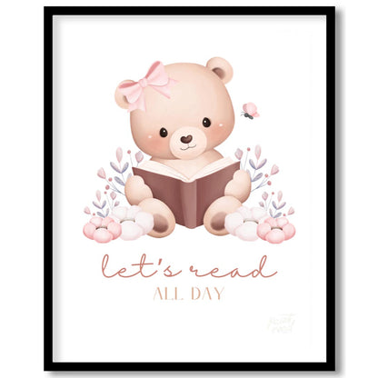 This enchanting watercolor illustration features an adorable light brown teddy bear with a sweet pi… for place