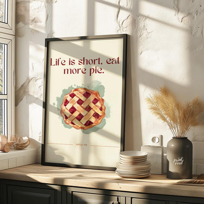 This charming and heartwarming poster features a delectable illustration of an apple pie, accompani… for kitchen