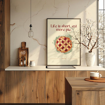 This charming and heartwarming poster features a delectable illustration of an apple pie, accompani… for kitchen