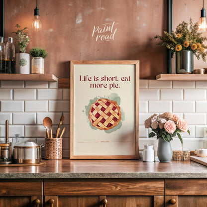 This charming and heartwarming poster features a delectable illustration of an apple pie, accompani… for kitchen