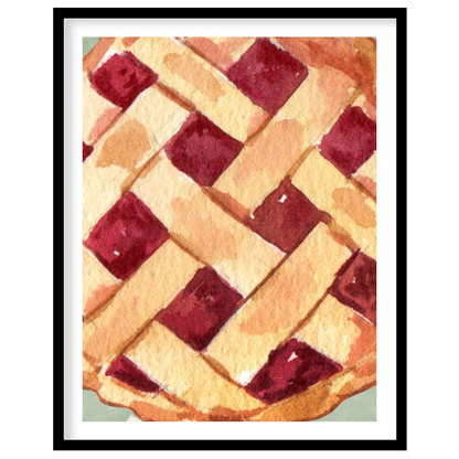 This charming and heartwarming poster features a delectable illustration of an apple pie, accompani… for place