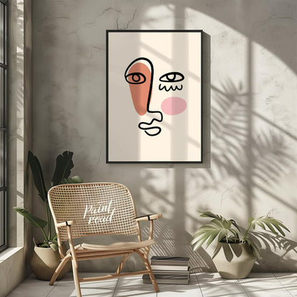This striking face-line illustration poster channels abstract sophistication and emotional depth. R… for other