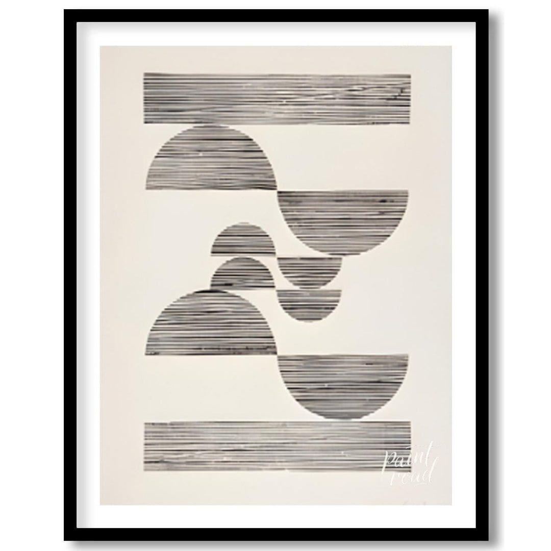 """Linear Arcs"" presents a minimalist composition featuring a series of semi-circular and rectangu… for lovely house