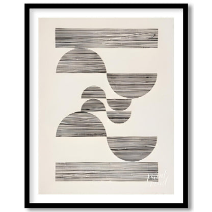 """Linear Arcs"" presents a minimalist composition featuring a series of semi-circular and rectangu… for lovely house