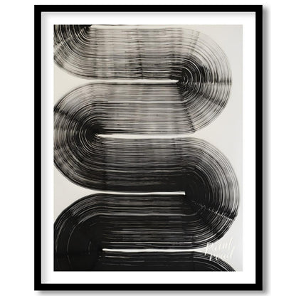 "Linear Curve Flow" presents a dynamic abstract composition featuring bold, sweeping lines that for… for abode