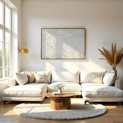 """Linear Resonance"" presents a captivating abstract pattern of meticulously drawn, concentric lin… for living room