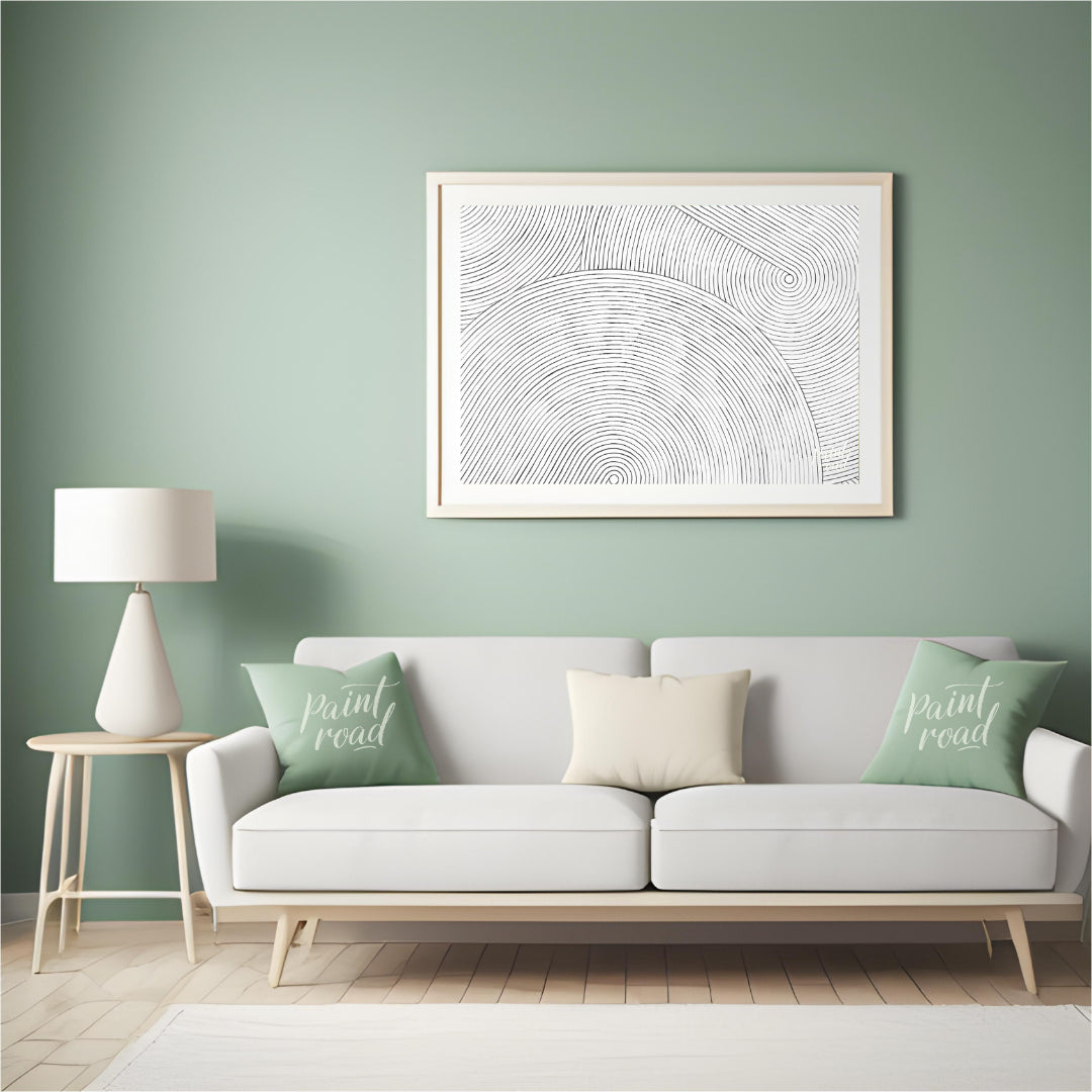 """Linear Resonance"" presents a captivating abstract pattern of meticulously drawn, concentric lin… for living room