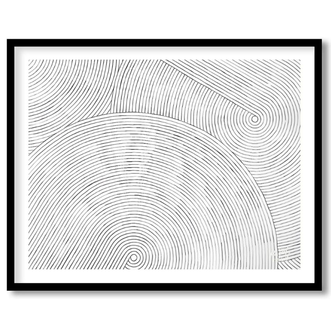"""Linear Resonance"" presents a captivating abstract pattern of meticulously drawn, concentric lin… for lovely house