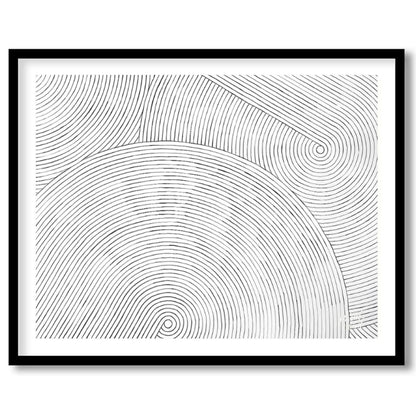 """Linear Resonance"" presents a captivating abstract pattern of meticulously drawn, concentric lin… for lovely house