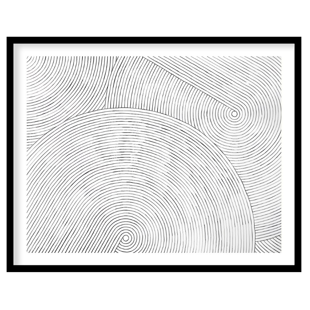"""Linear Resonance"" presents a captivating abstract pattern of meticulously drawn, concentric lin… for lovely house