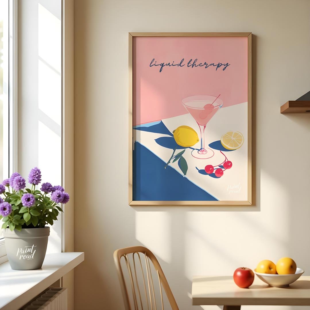 Liquid Therapy Painting available online at Paintroad showing aesthetic alcohol and art