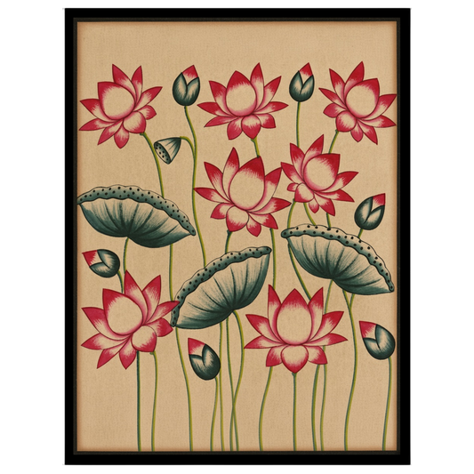 Experience the tranquil beauty of Lotus Harmony in Vibrant Pichwai, where traditional Indian for space