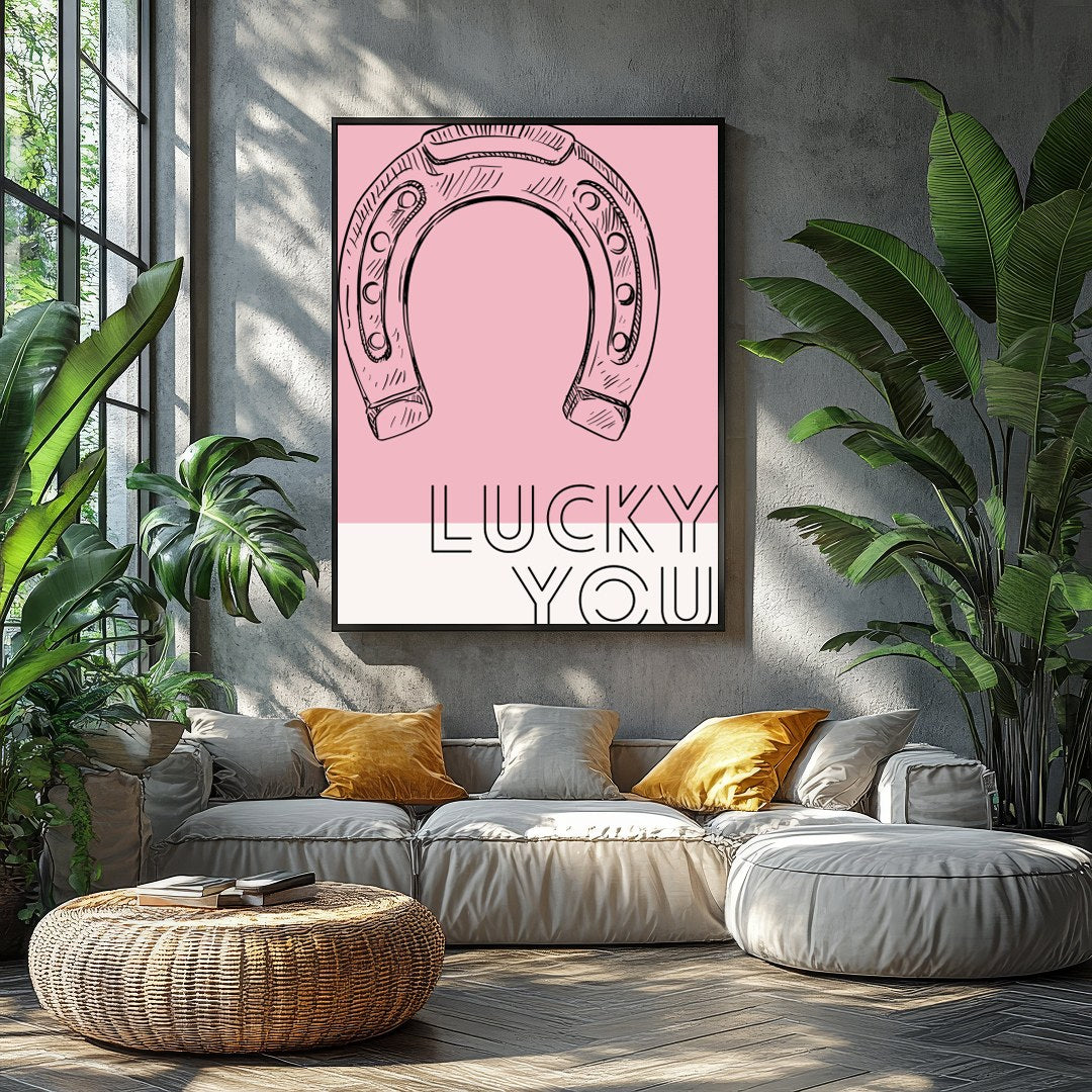Elevate your space with this charming wall art featuring a delicately sketched horseshoe against a for Balcony