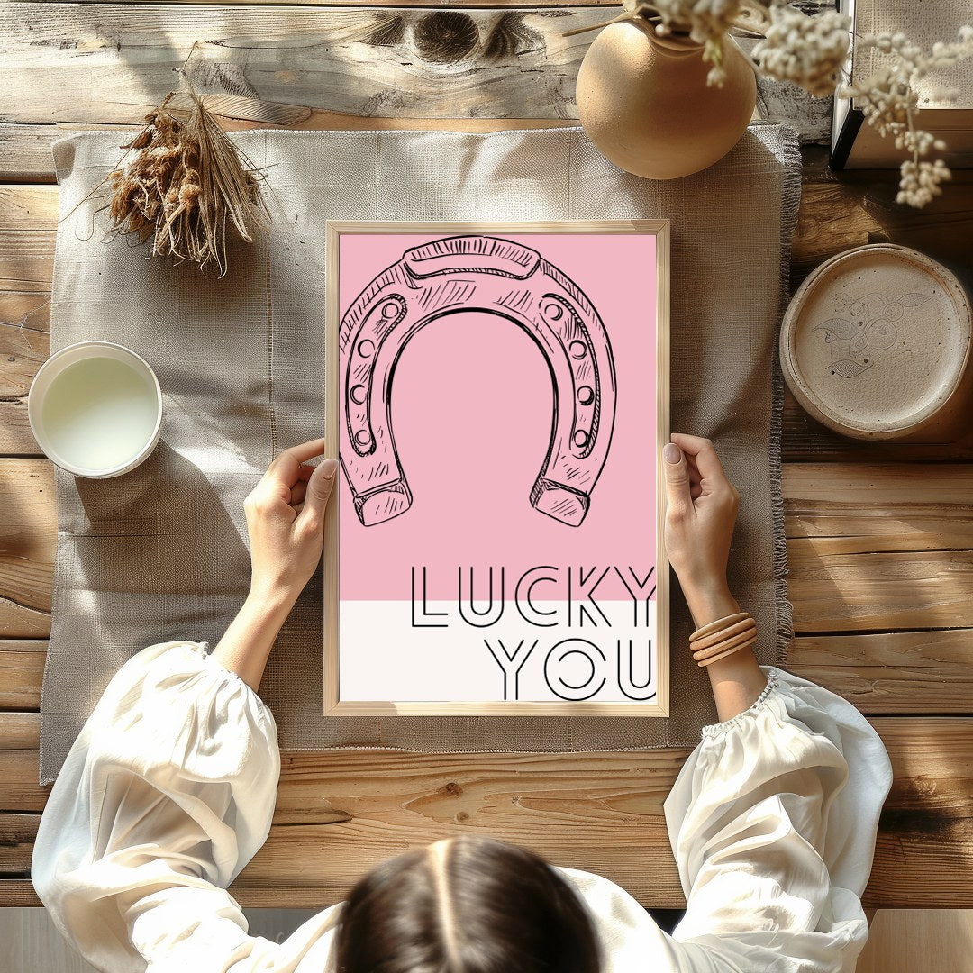 Elevate your space with this charming wall art featuring a delicately sketched horseshoe against a for Kitchen