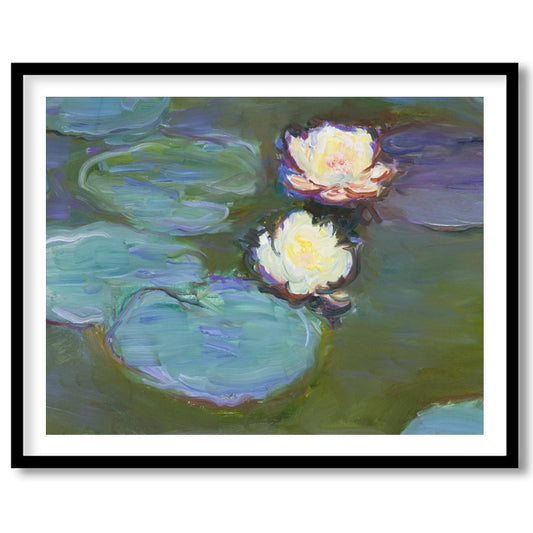 Experience the tranquil beauty of water lilies floating gracefully on serene waters. This stunning for living-space