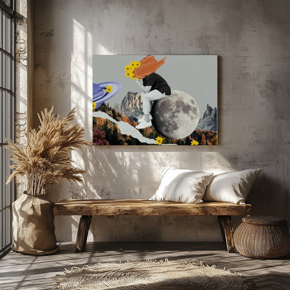 This captivating collage combines abstract surrealism with vibrant colors, creating a harmonious for Veranda
