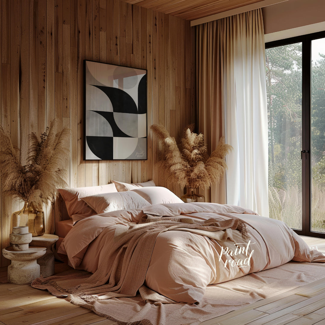 """Lunar Grid"" presents a striking geometric pattern in black, white, and gray tones, reminiscent … for bedroom