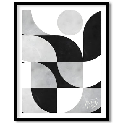"""Lunar Grid"" presents a striking geometric pattern in black, white, and gray tones, reminiscent … for house