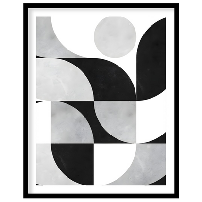 """Lunar Grid"" presents a striking geometric pattern in black, white, and gray tones, reminiscent … for house
