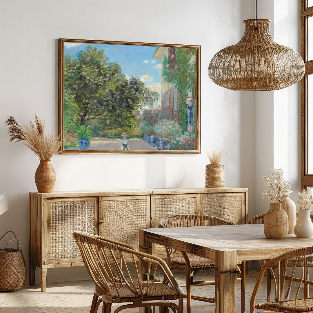 Step into a serene garden bathed in the warmth of sunlight with this exquisite piece. The for Dining