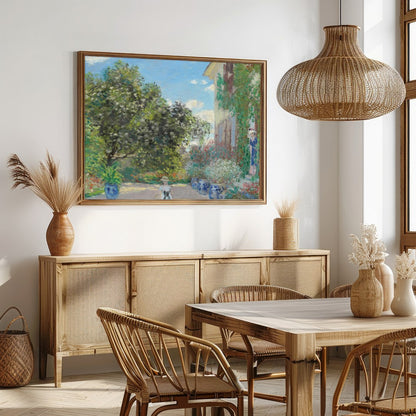 Step into a serene garden bathed in the warmth of sunlight with this exquisite piece. The for Dining
