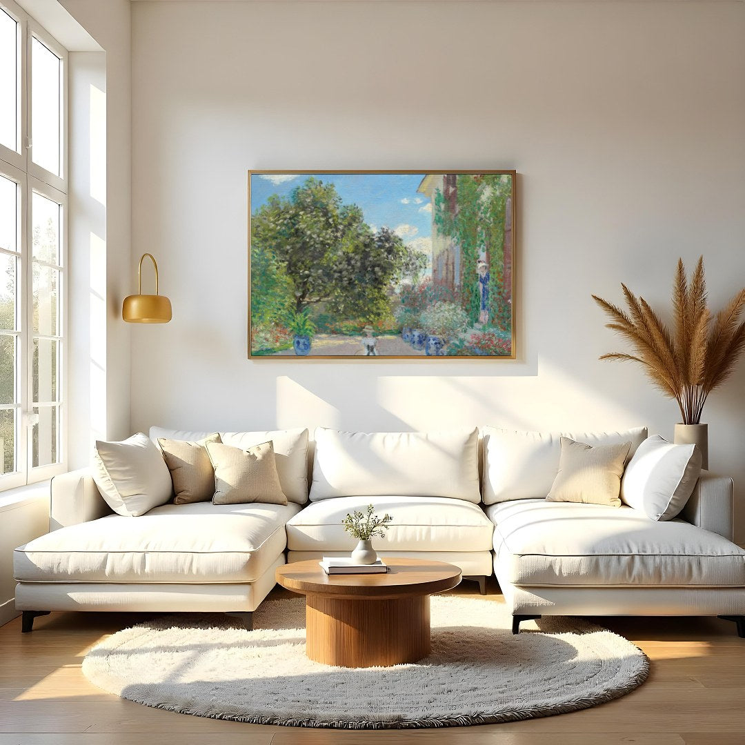 Step into a serene garden bathed in the warmth of sunlight with this exquisite piece. The for Living Room
