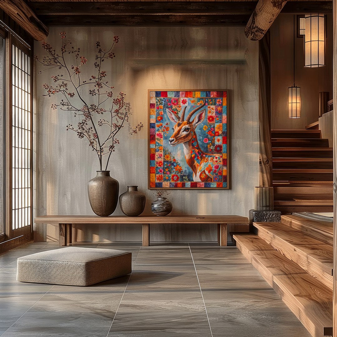 Immerse yourself in the captivating world of art with this masterpiece featuring a majestic for Entrance