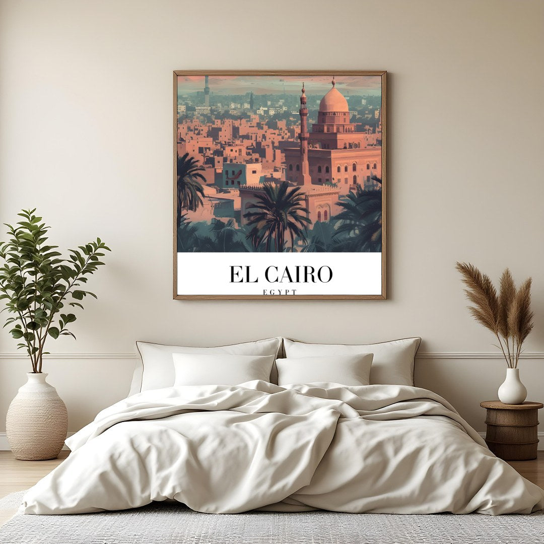Experience the enigmatic beauty of Cairo with this captivating wall art. Featuring the iconic for Bedroom