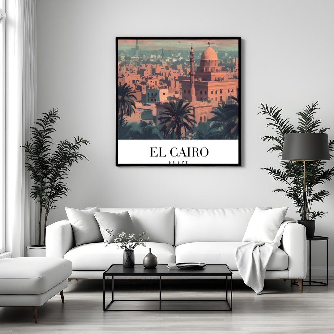 Experience the enigmatic beauty of Cairo with this captivating wall art. Featuring the iconic for Sitting Area
