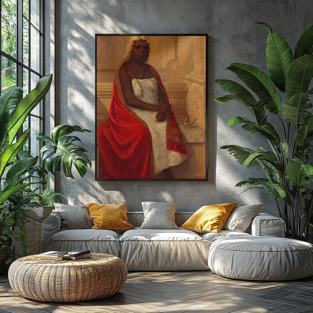 This striking portrait captures the essence of nobility and introspection, adorned with rich for Balcony