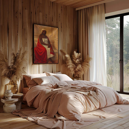 This striking portrait captures the essence of nobility and introspection, adorned with rich for Bedroom