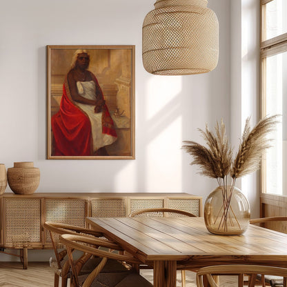 This striking portrait captures the essence of nobility and introspection, adorned with rich for Extra Kitchen