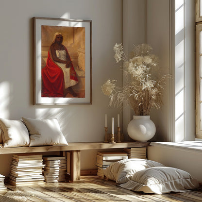 This striking portrait captures the essence of nobility and introspection, adorned with rich for room