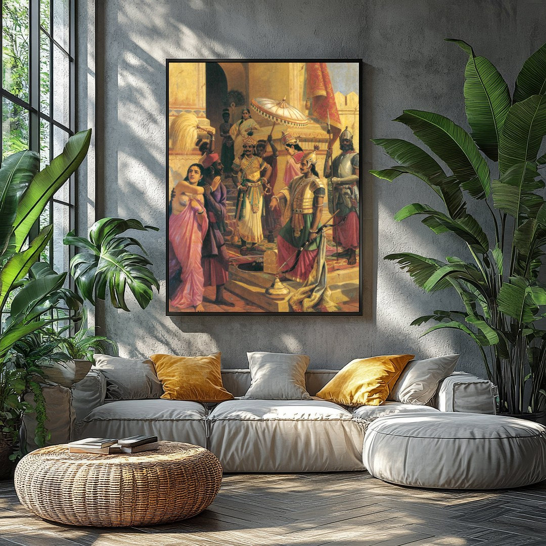 Immerse yourself in the grandeur of a historical court scene, expertly depicting intricate details for Balcony
