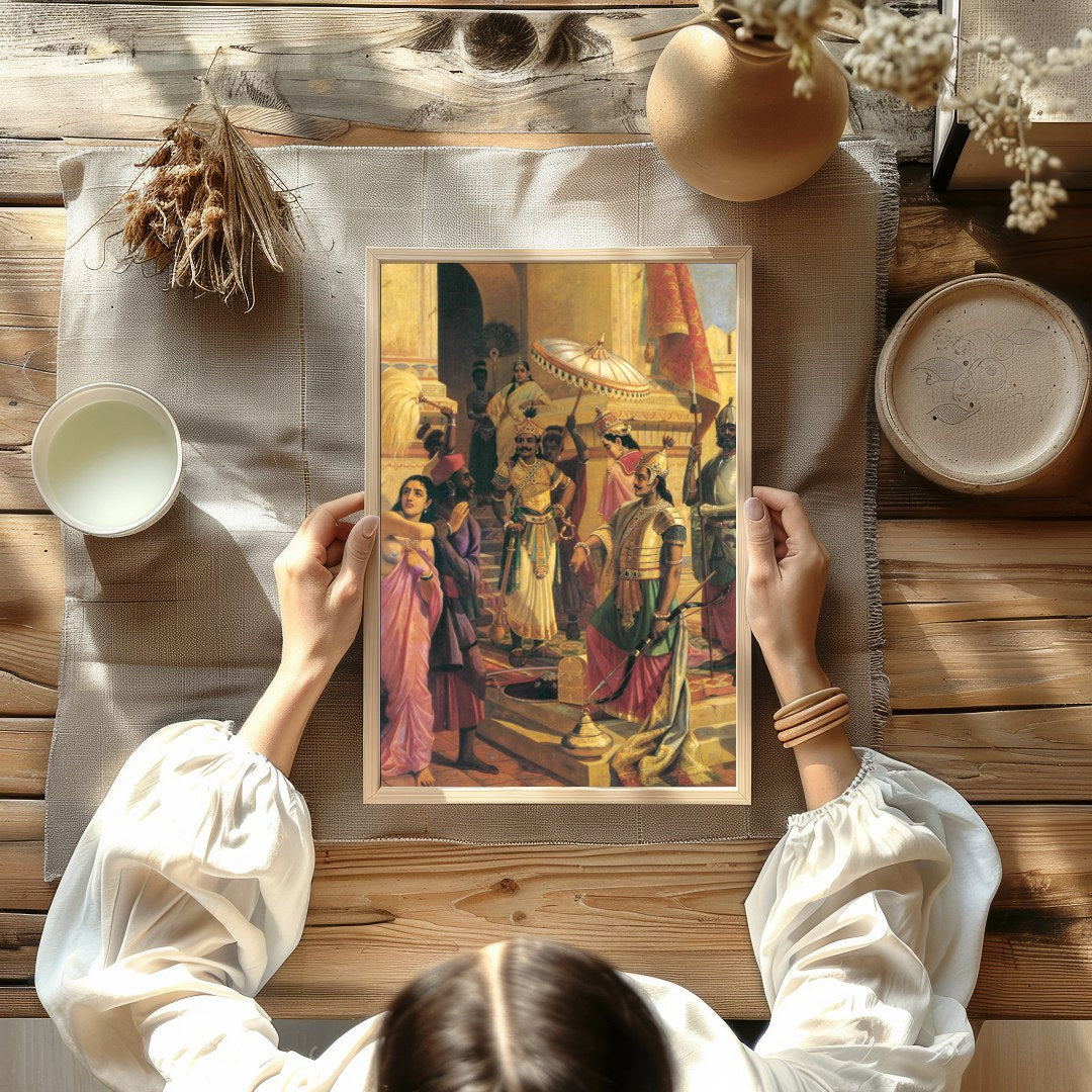 Immerse yourself in the grandeur of a historical court scene, expertly depicting intricate details for Kitchen