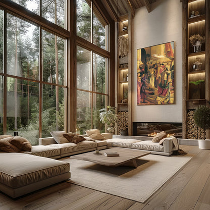 Immerse yourself in the grandeur of a historical court scene, expertly depicting intricate details for Living Room