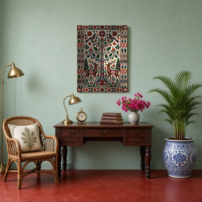 Immerse yourself in the vibrant allure of this fine art print, which depicts majestic deer and for Study