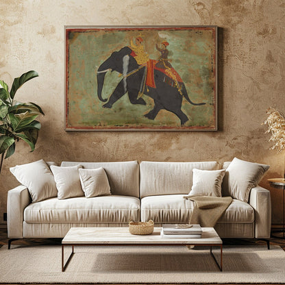 Experience the allure of ancient cultural traditions with this exquisite artwork featuring a regal for Family Room