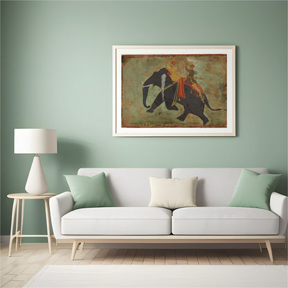 Experience the allure of ancient cultural traditions with this exquisite artwork featuring a regal for Hall